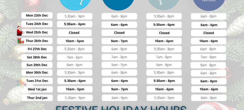 Our Christmas Trading Hours across AWAF!